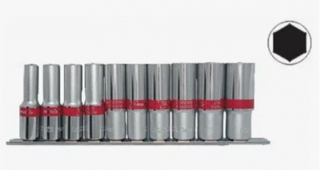 Набор головок удлиненных MATRIX, 1/2", 10шт (10-22мм)