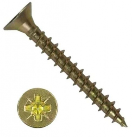 Шуруп 3 х10, потай желтый цинк